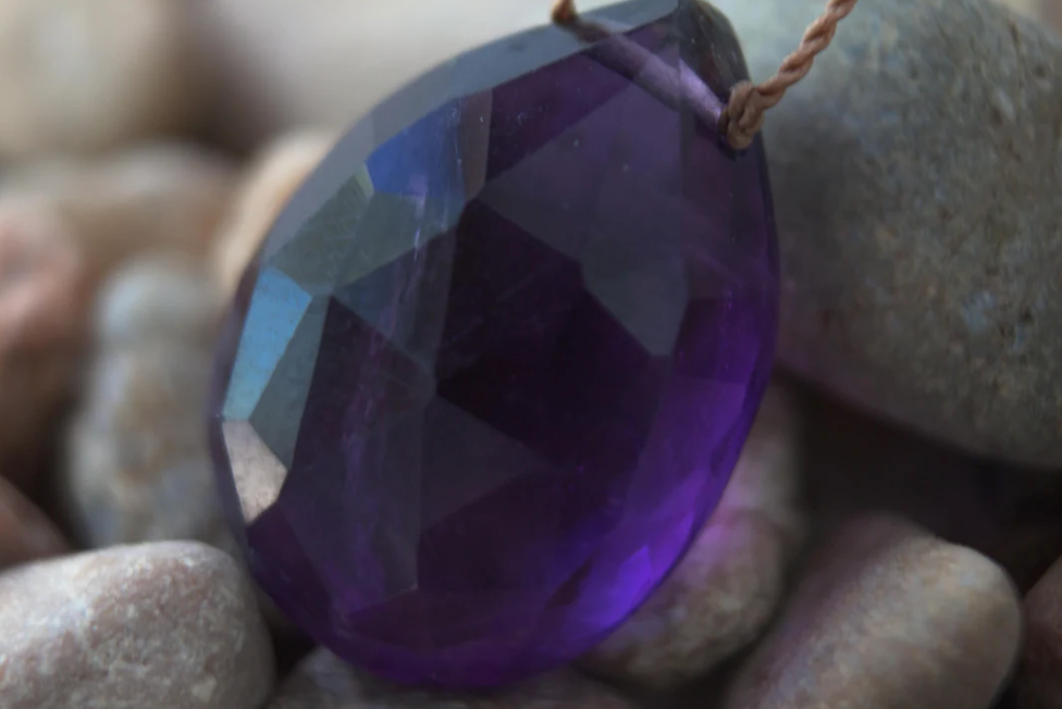 Amethyst Drop Pendent Necklace