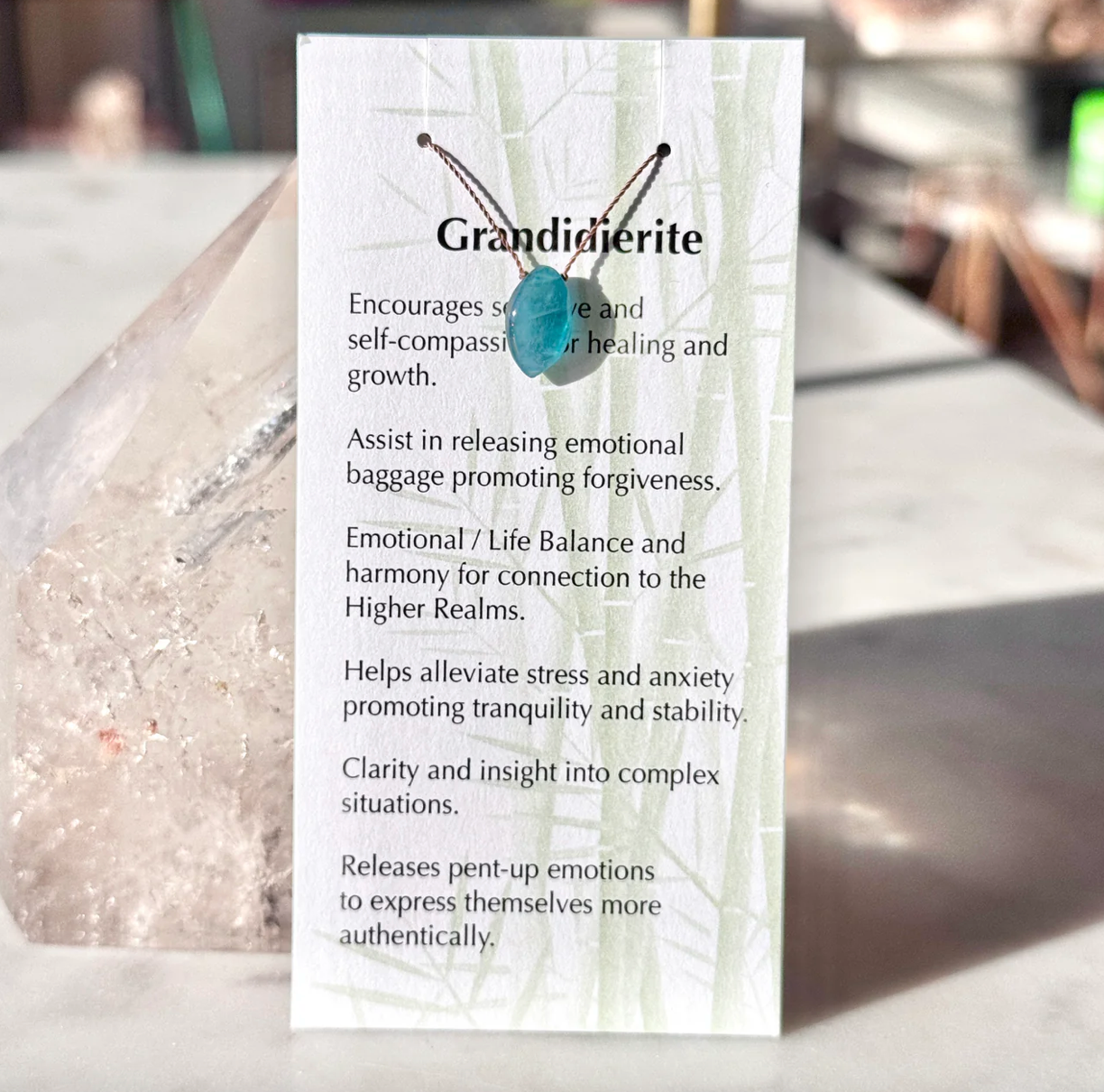 Grandidierite Drop Pendent Necklace