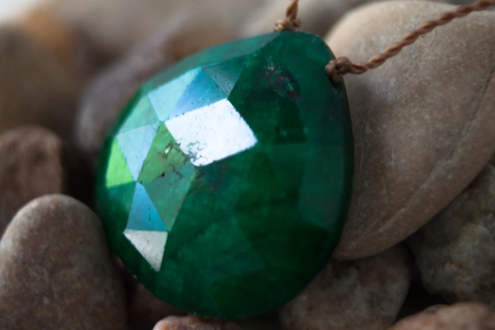 Emerald Drop Pendent Necklace