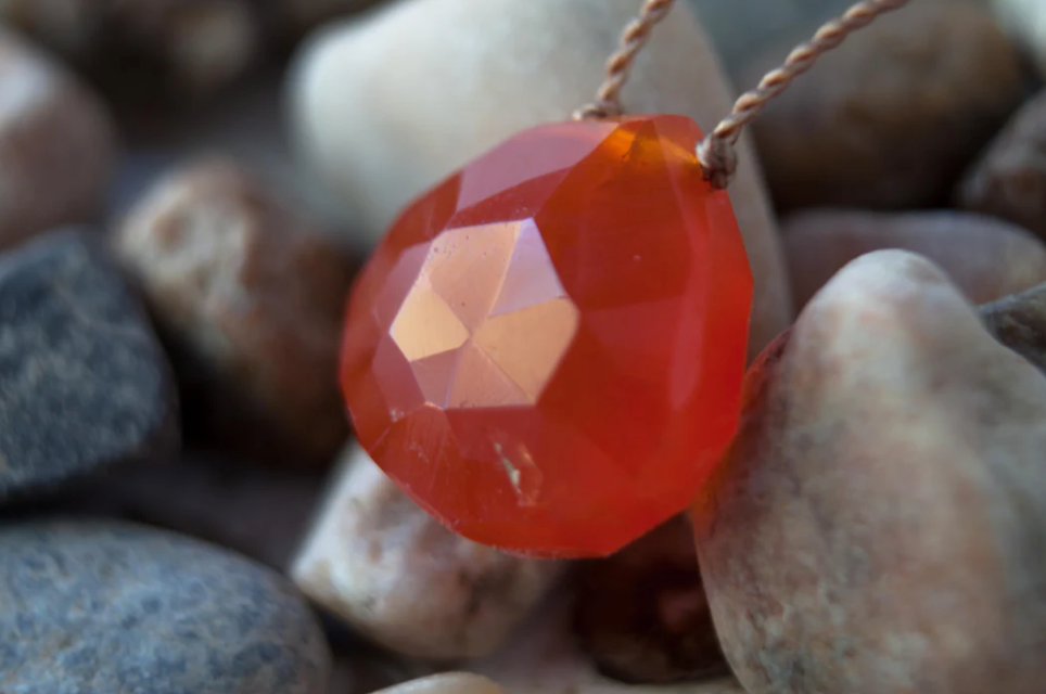 Carnelian Drop Pendent Necklace