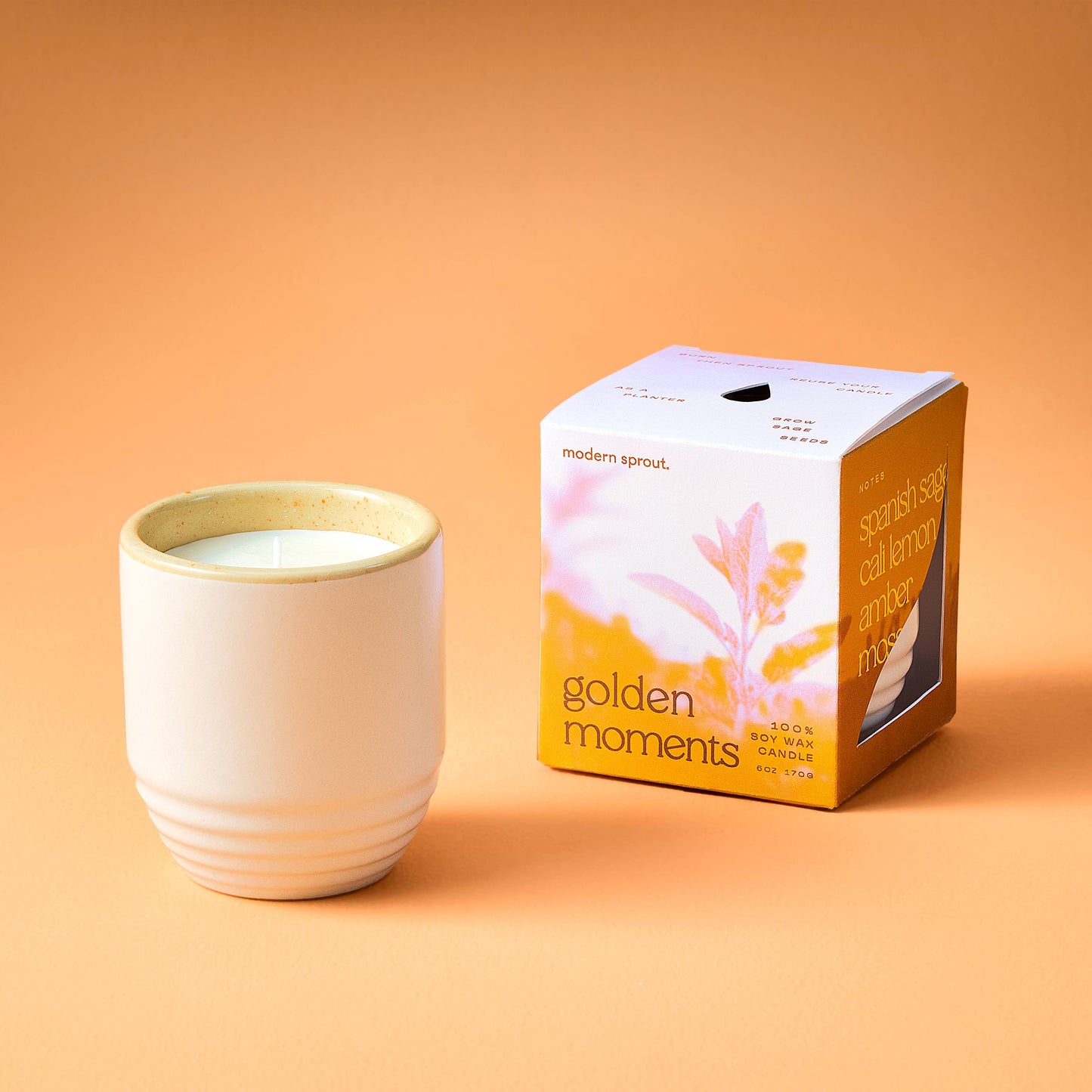 Garden Vibes Candle/Planter 2-in-1: Golden Moments - Sage