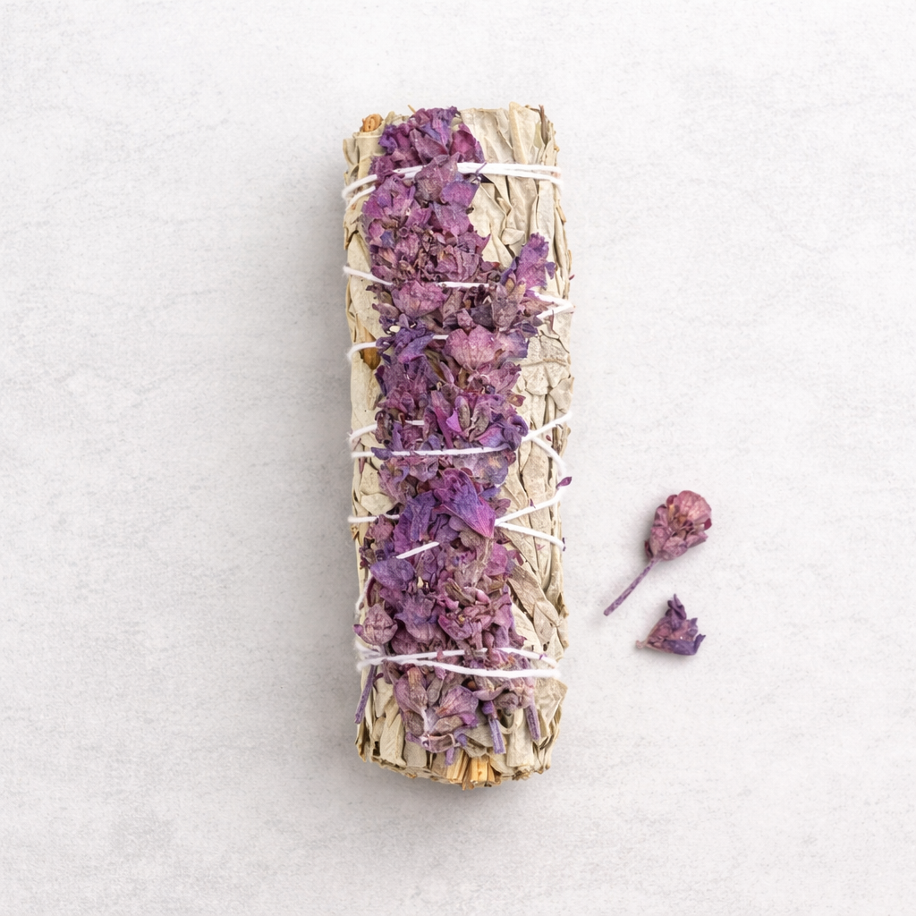 White Sage & Dried Lavender Smudge Sticks Bulk, Handcrafted