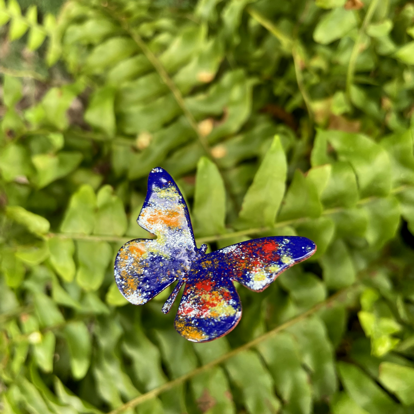 Small Copper Enamel Butterflies