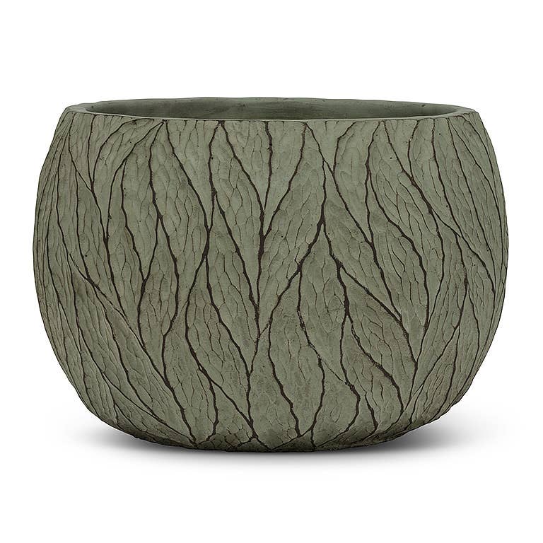 Lg Deep Leaf Planter-Sage-7.5"D