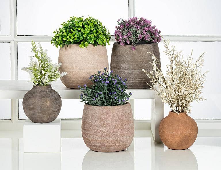Coarse Texture Planter-5"H: Bronze