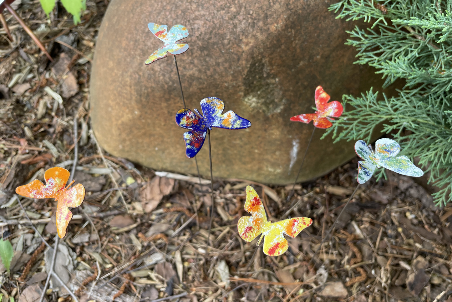 Small Copper Enamel Butterflies