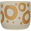 Hand-Painted Stoneware Planter with Gold Design