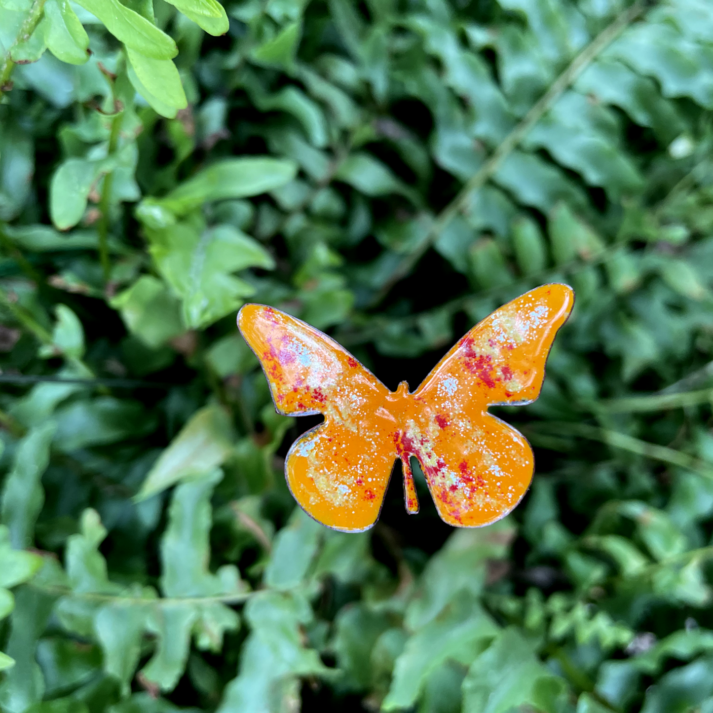 Small Copper Enamel Butterflies