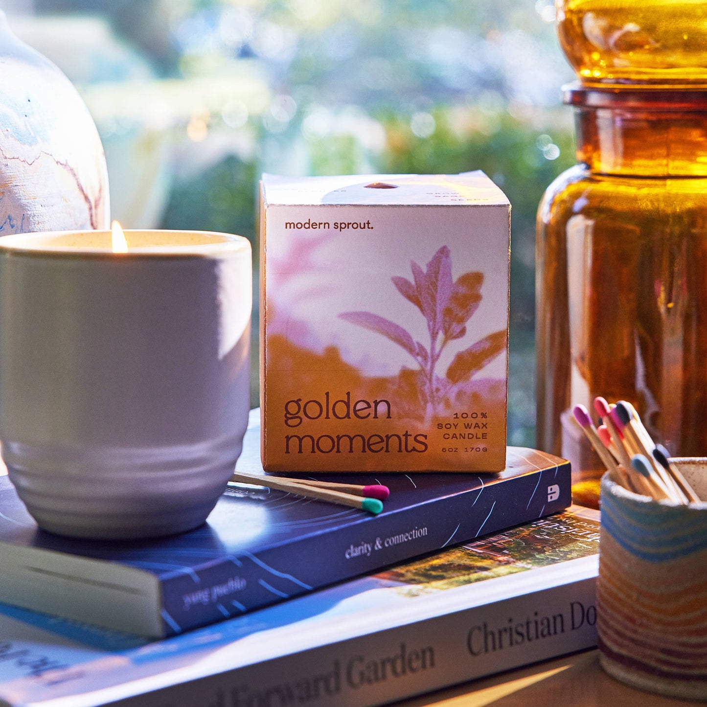 Garden Vibes Candle/Planter 2-in-1: Golden Moments - Sage