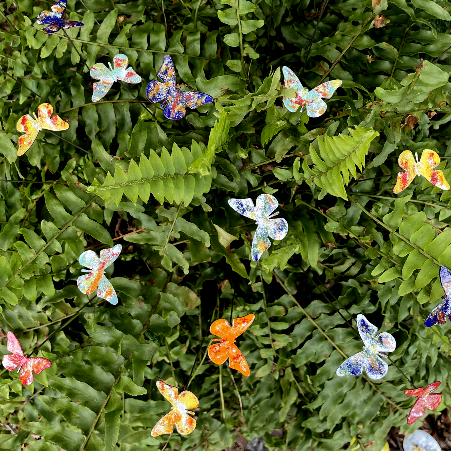 Small Copper Enamel Butterflies