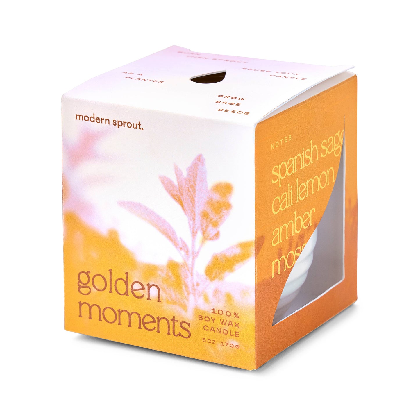 Garden Vibes Candle/Planter 2-in-1: Last Light (Cintronella) - Marigold