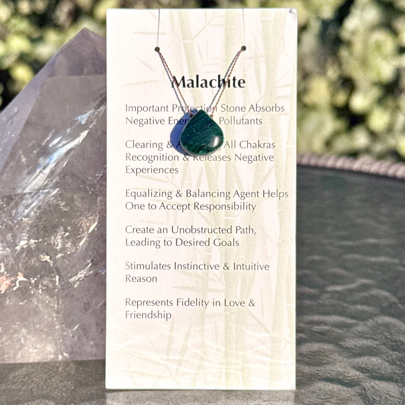 Malachite Drop Pendent Necklace