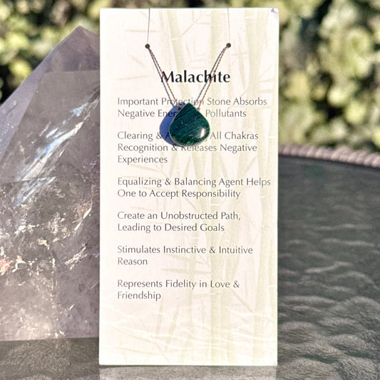 Malachite Drop Pendent Necklace