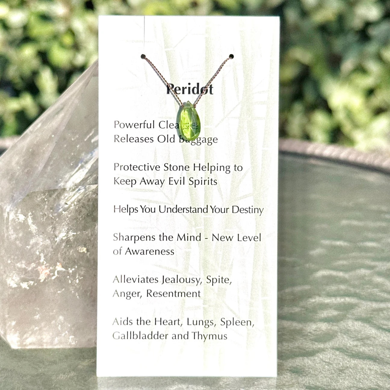 Peridot Drop Pendent Necklace