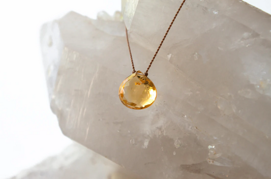 Citrine Drop Pendent Necklace
