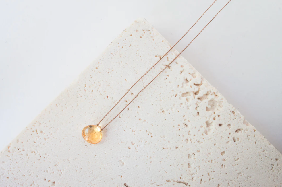 Citrine Drop Pendent Necklace