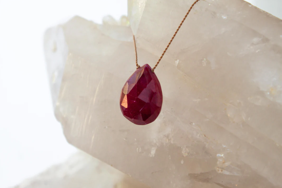 Ruby Drop Pendent Necklace