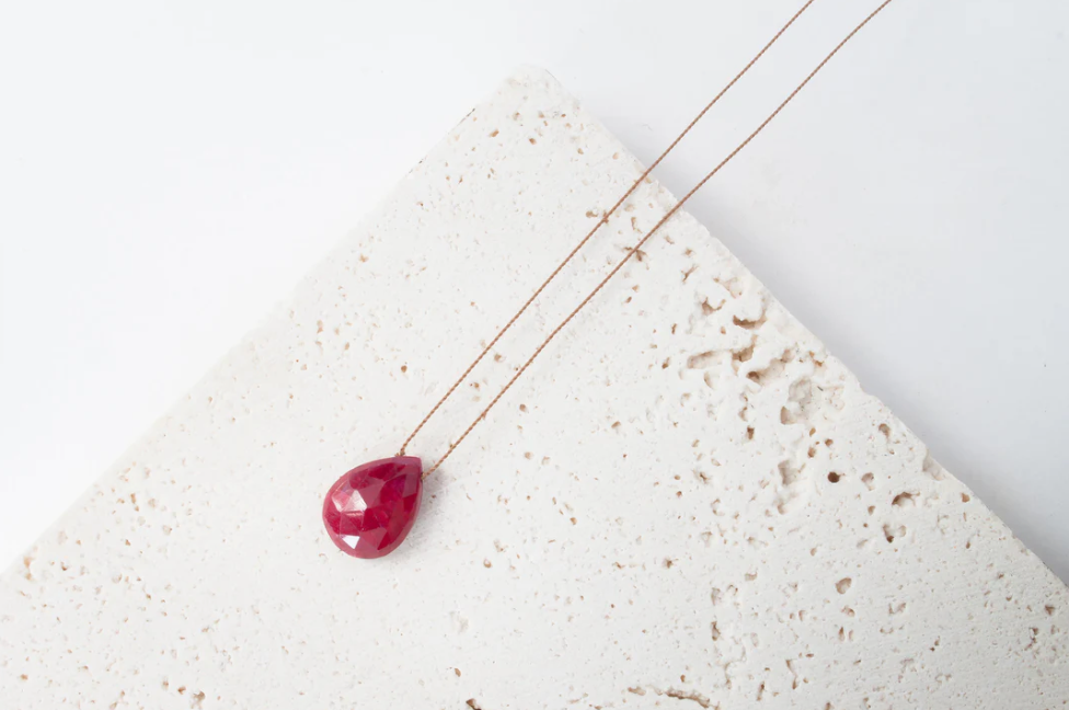 Ruby Drop Pendent Necklace