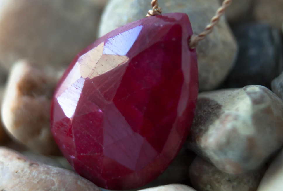 Ruby Drop Pendent Necklace