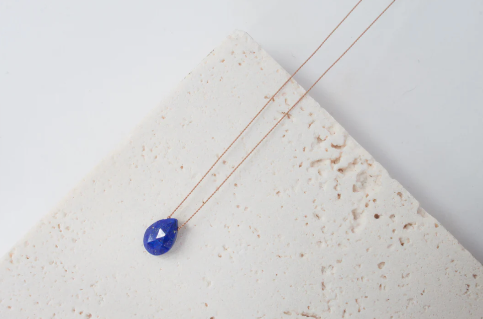 Lapis Lazuli Drop Pendent Necklace