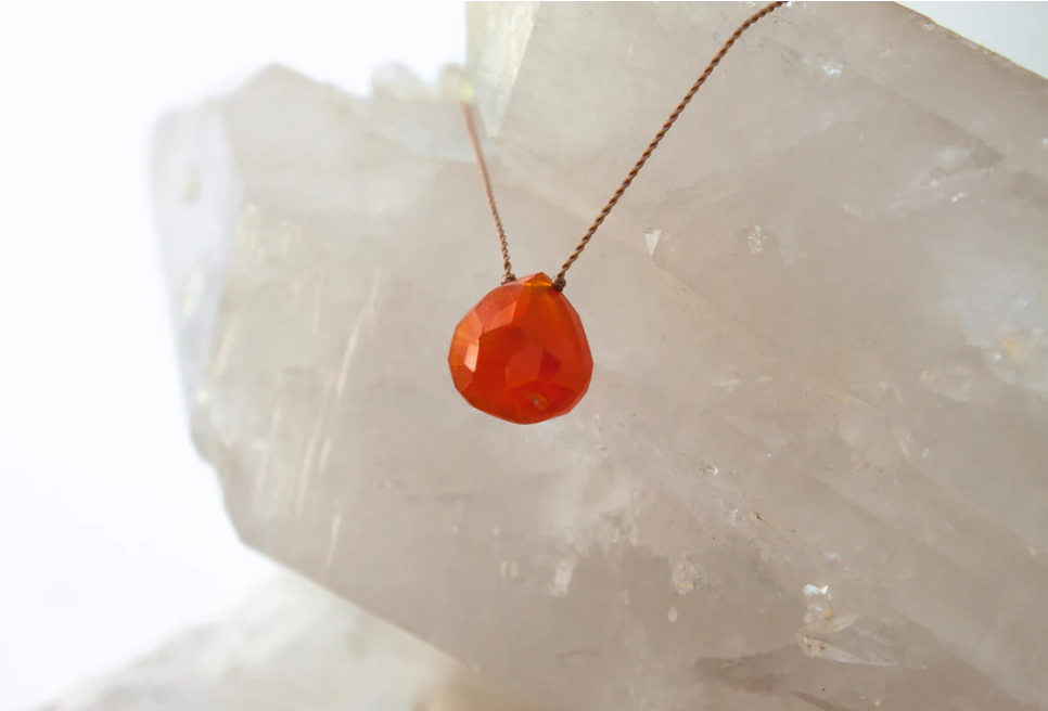 Carnelian Drop Pendent Necklace