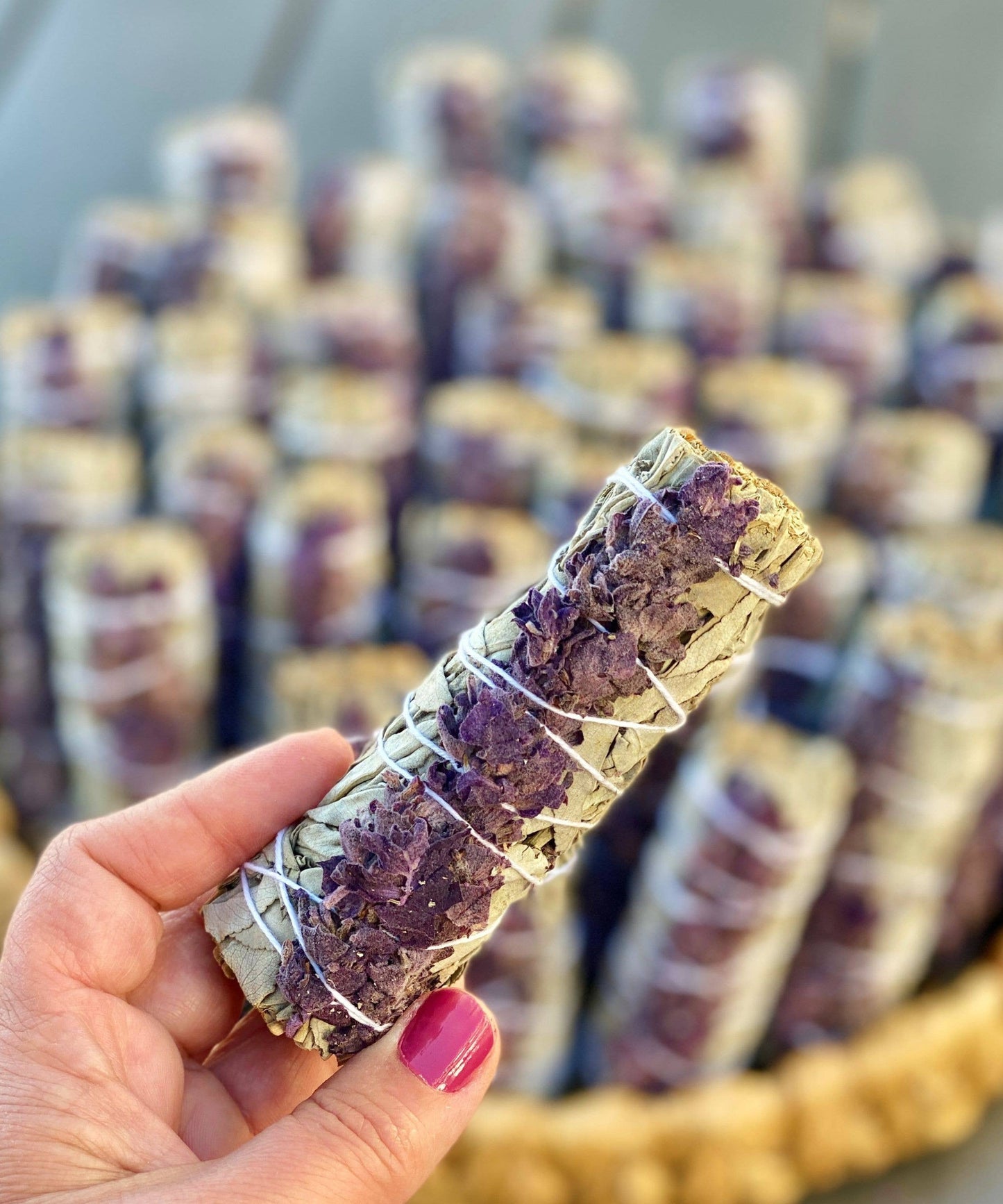 White Sage & Dried Lavender Smudge Sticks Bulk, Handcrafted
