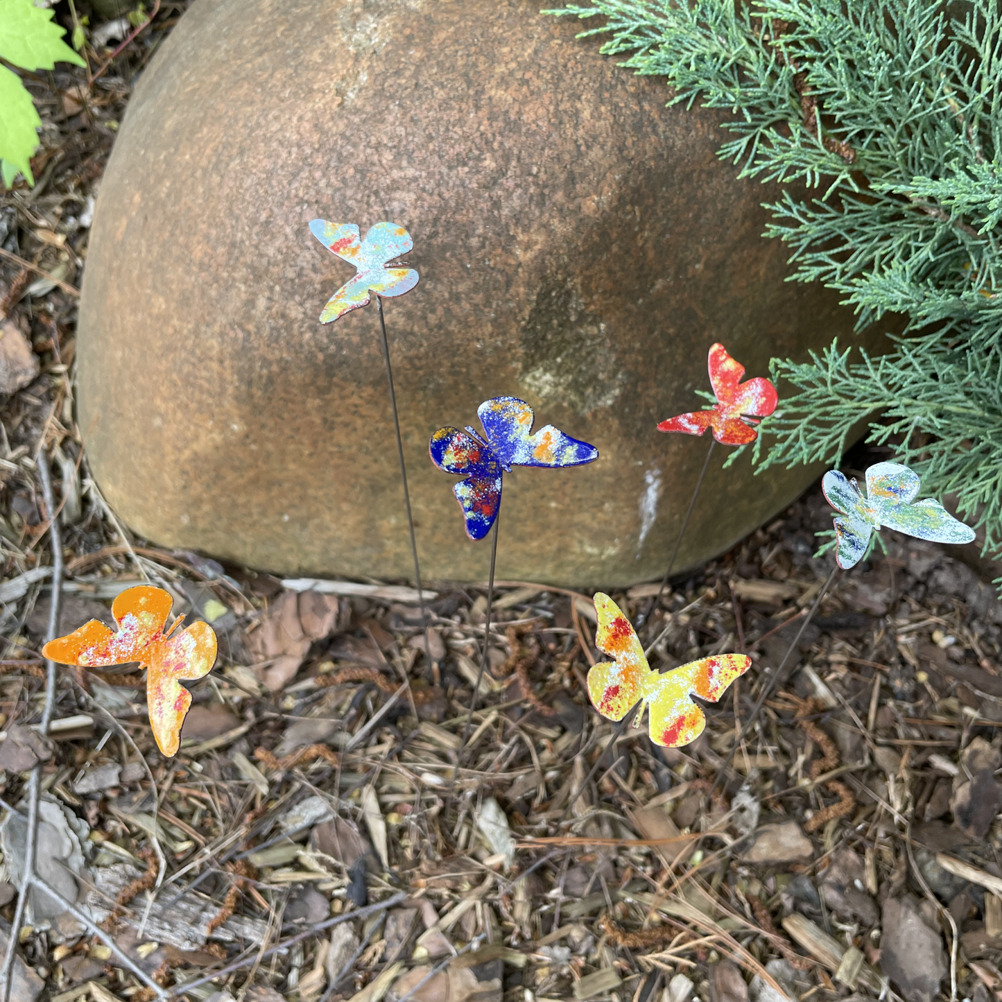 Small Copper Enamel Butterflies