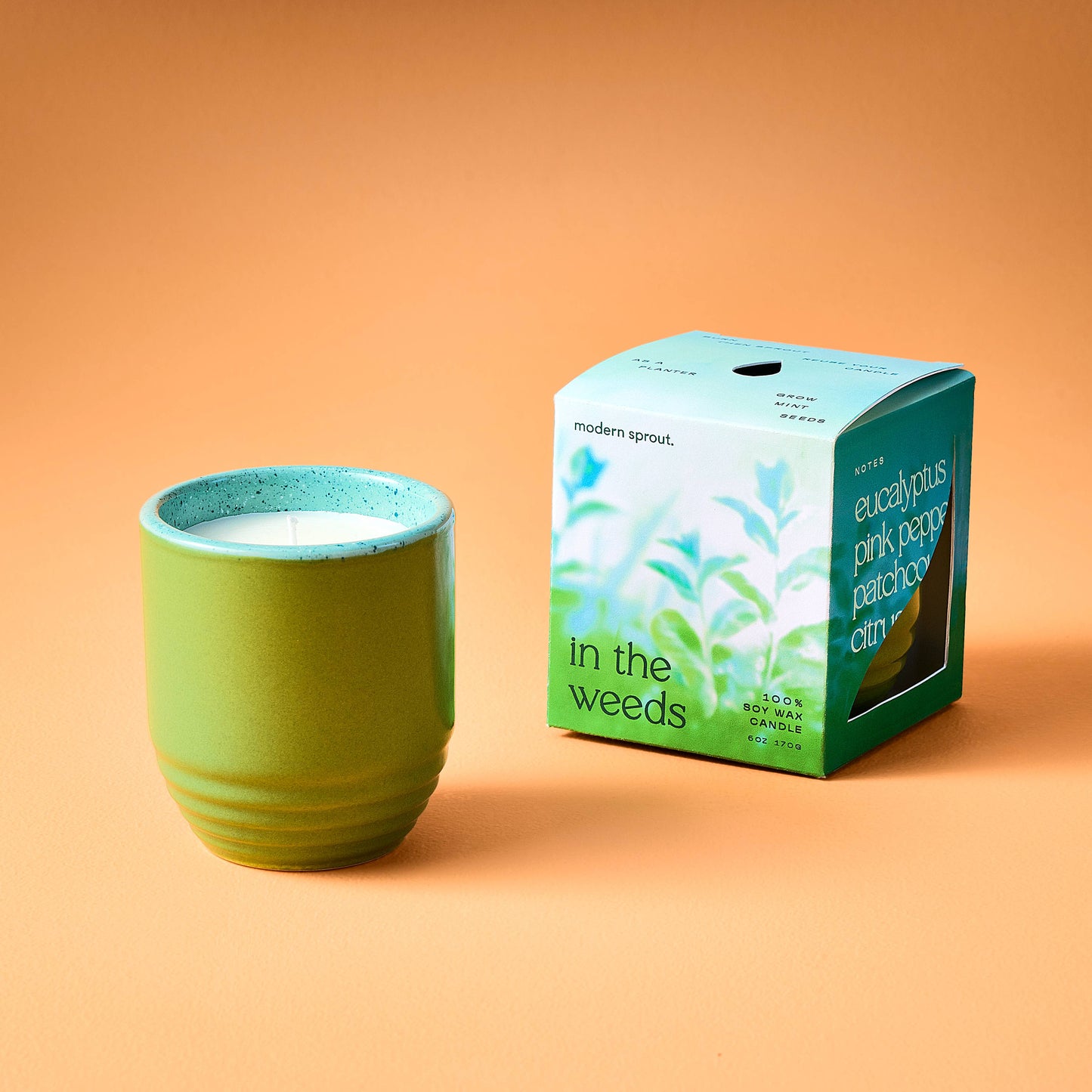 Garden Vibes Candle/Planter 2-in-1: Last Light (Cintronella) - Marigold