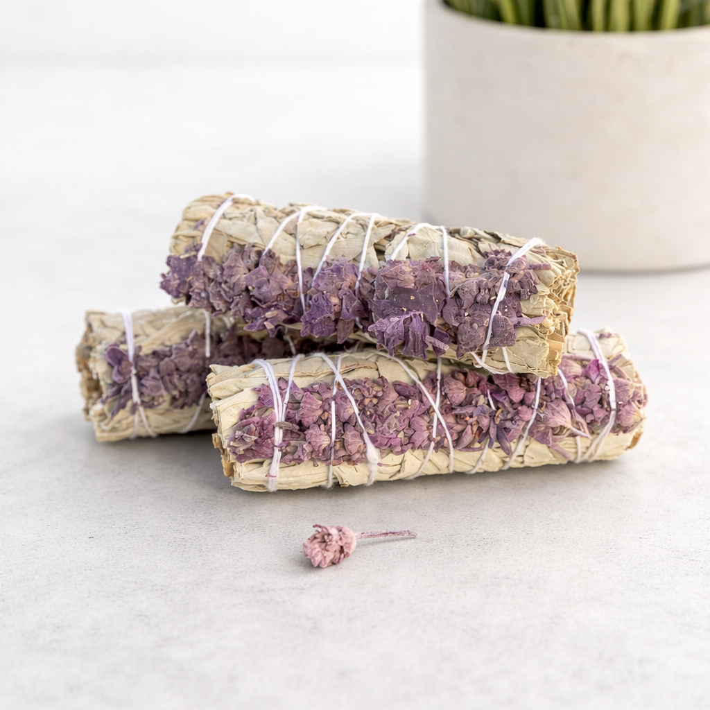 White Sage & Dried Lavender Smudge Sticks Bulk, Handcrafted