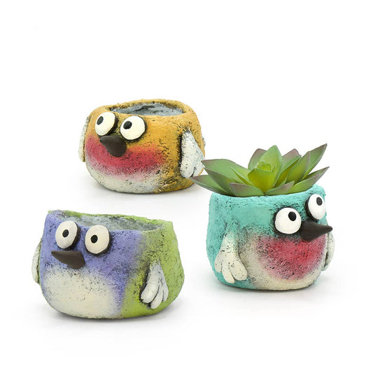 Beautiful Birds Blobhouse Planter